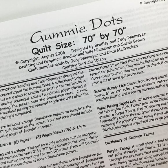 Gummie Dots Foundation Paper Piecing Quilt Pattern Judy Niemeyer Quiltworx NEW - Picture 5 of 5